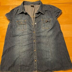 Old Navy Blue Denim Maternity Shirt